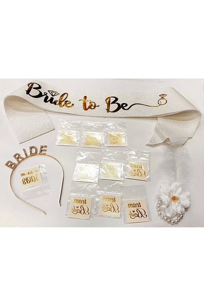 ONGPazar Gold Color Bride Party Set 13 Pieces