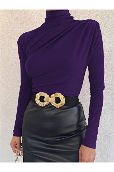 bergibo Αμμώδης μπλούζα με μισό λαιμό