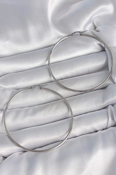 Clariss 316 Steel Silver Color 63 mm Ring Model Women's Earrings