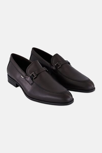 Geox Men Slip On Leather Formal Shoes, Brown