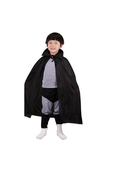 Elloura Black Color Collared Children's Cloak