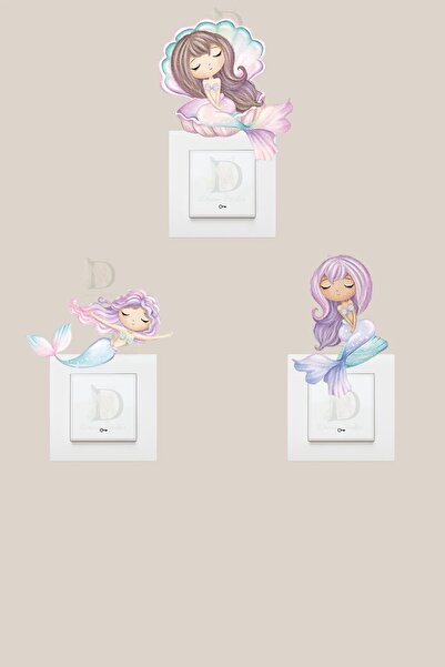 KT Decor Mermaids 3 Socket Sticker Set