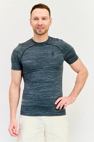 SKECHERS Men Sportswear Fit Short Sleeves Training T-shirt, Heather Grey