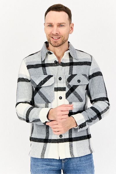 CELIO Men Checkered Jacket Shirt ,multicolor