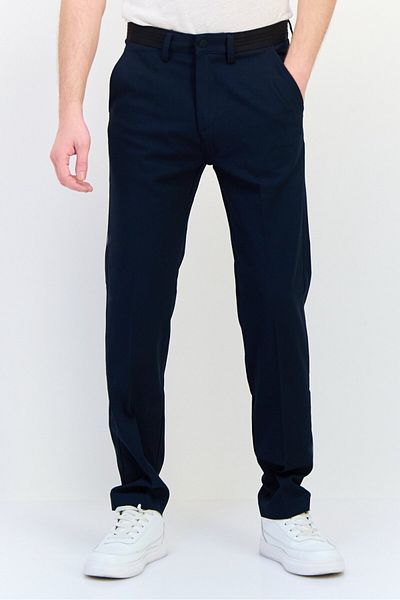 CELIO Men Regular Fit Solid Stretchable Straight Leg Pants, Navy