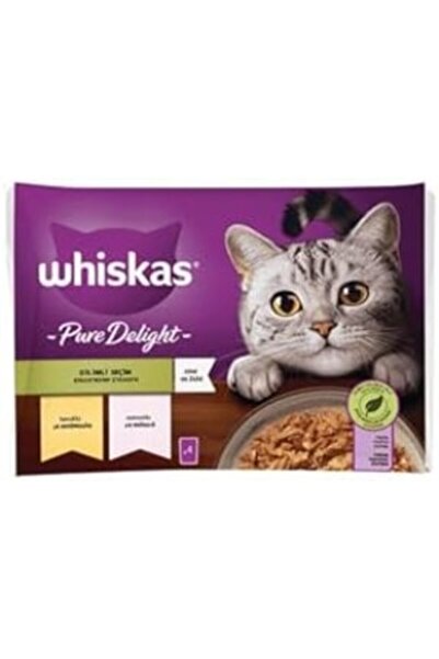 Whiskas Pouch Pure Delight Jöle İçinde Tavuklu ve Somonlu Yetişkin Kedi Konse...
