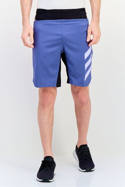 adidas Men Regular Fit 9 Inseam Terrex Agravic Trail Running Shorts, Steel Blue