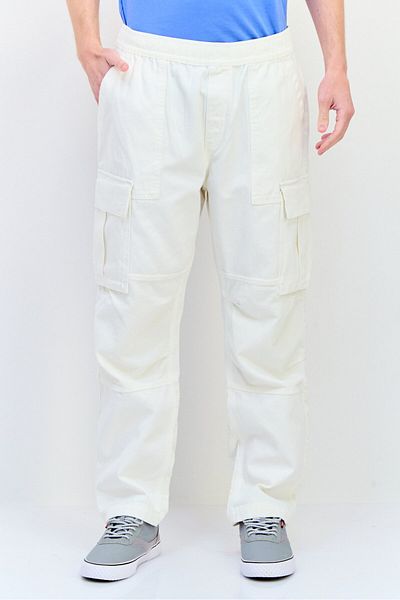 CELIO Men Regular Fit Solid Cargo Pants, Off White
