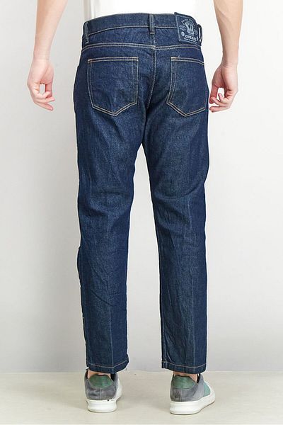 Diesel Men Straight Fit Textured Non-Stretchable Denim Jeans, Navy