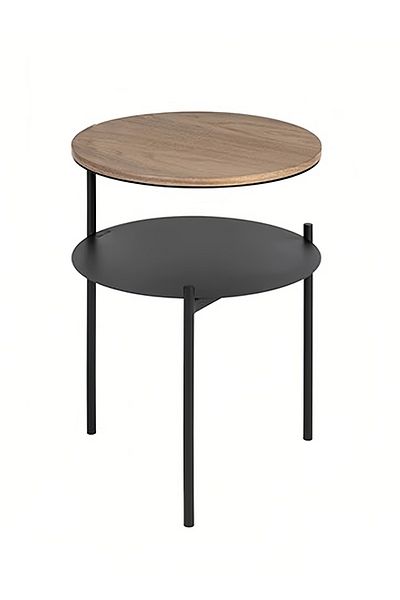 sharpdo Double-Layer Coffee Table Sofa Side Table, Mini Balcony Simple Small Coffee Table 40*40*52.4CM