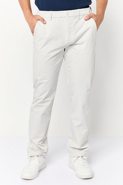 CELIO Men Slim Fit Solid Chino Pants, Light Grey