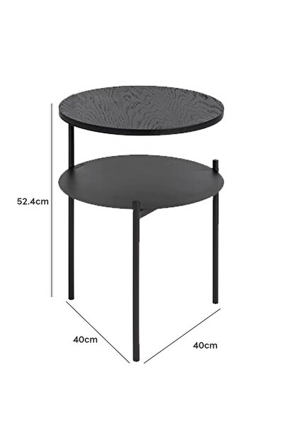 sharpdo Double-Layer Coffee Table Sofa Side Table, Mini Balcony Simple Small Coffee Table 40*40*52.4CM