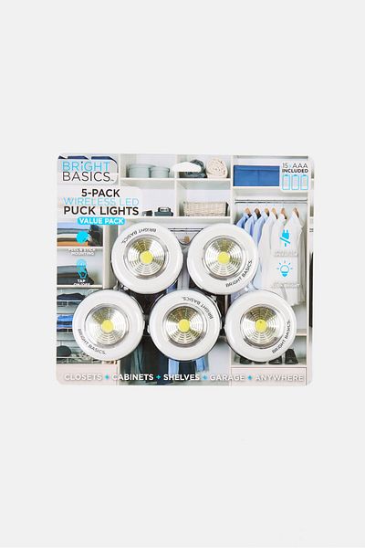 Bright Basics 5pcs Wireless Led, White