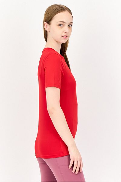 Reebok Women Sportswear Fit Short Sleeve Training Tops, Red