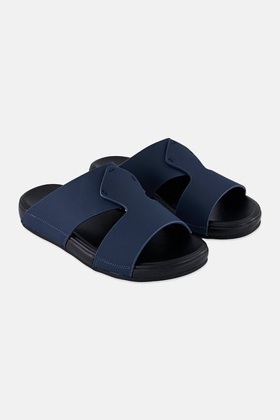 Algspar Men Slip On Arabic Sandals, Navy