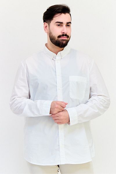 CELIO Men Regular Fit Plain Long Sleeve Casual Shirt, White