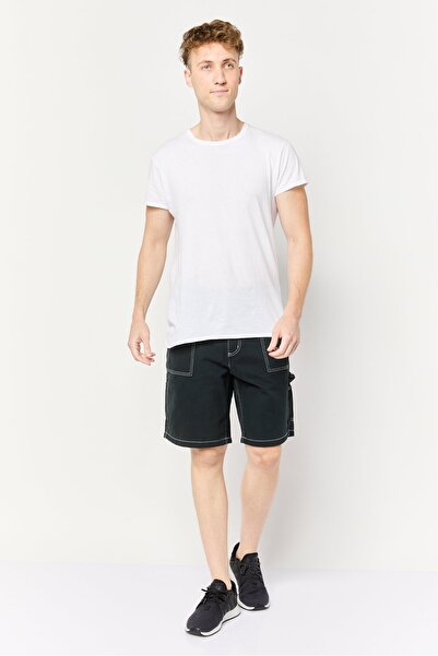 CELIO Men Plain Basic Shorts, Dark Green