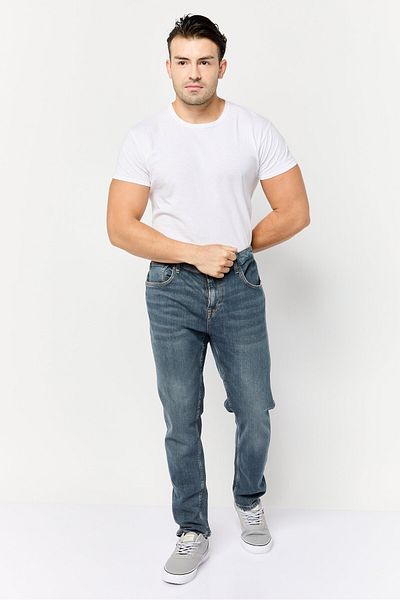 CELIO Men Tapered Fit Washed Stretchable Denim Jeans, Blue
