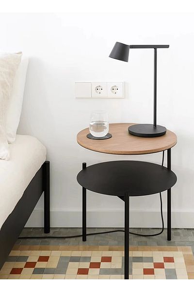 sharpdo Double-Layer Coffee Table Sofa Side Table, Mini Balcony Simple Small Coffee Table 40*40*52.4CM