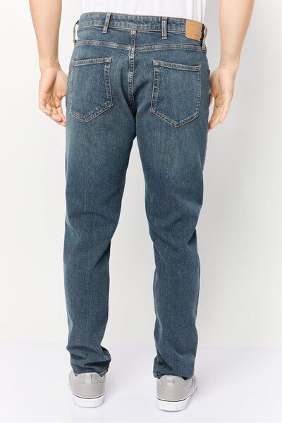 CELIO Men Tapered Fit Washed Stretchable Denim Jeans, Blue