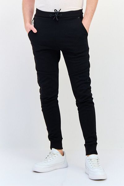 CELIO Men Regular Fit Plain Jogger Pants, Black