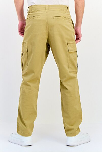 CELIO Men Regular Fit Solid Cargo Pants, Khaki
