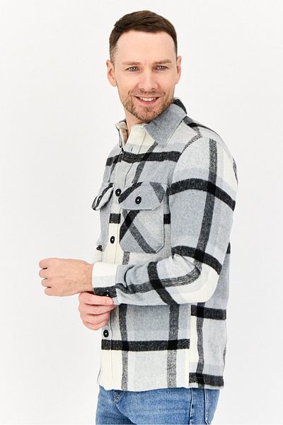CELIO Men Checkered Jacket Shirt ,multicolor