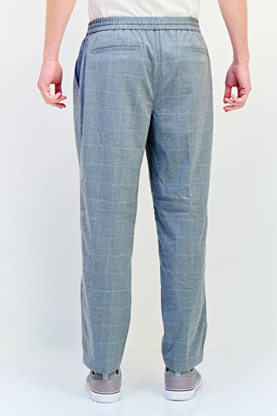 CELIO Men Jogger Fit Checkered Straight Pants, Grey