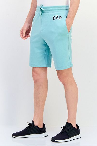 GAP Men Regular Fit Drawstring Embroidered Logo Short, Green