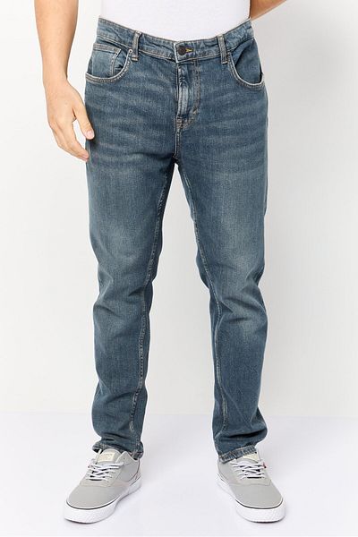 CELIO Men Tapered Fit Washed Stretchable Denim Jeans, Blue