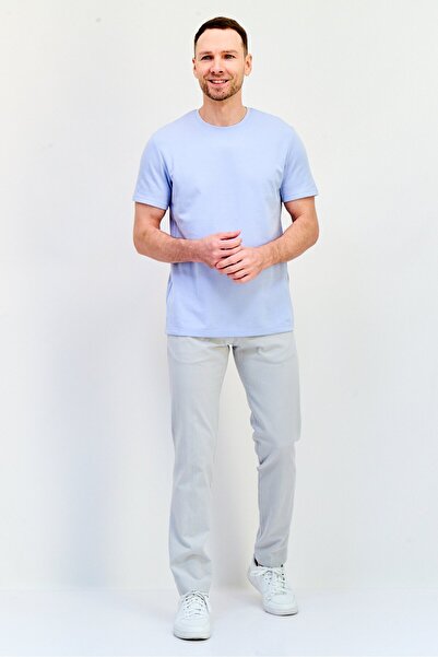 CELIO Men Slim Fit Textured Chino Pants, Grey
