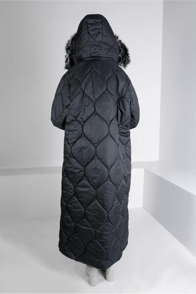 Alvina Plus Size Puffer Coat with Fur Hood 90333