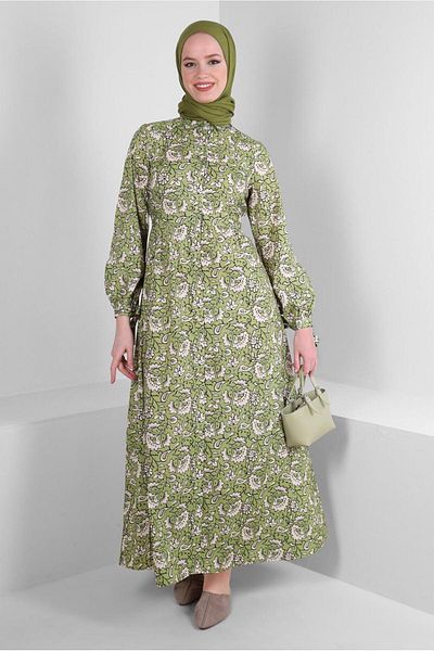 Alvina ETHNIC PATTERNED BUTTON DRESS 43688