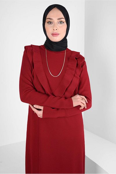 Alvina Ruffle Detailed Knitwear Dress 44022