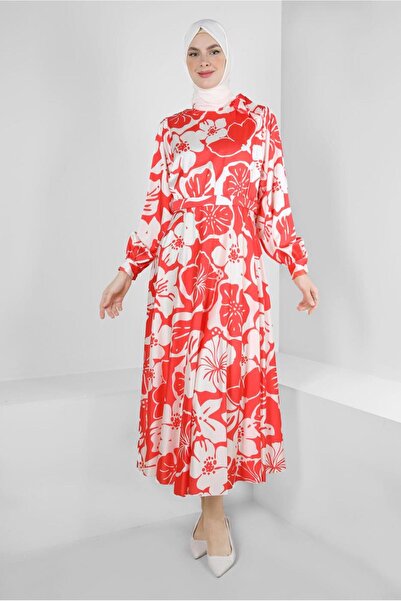 Alvina ROCHIE DE SATIN CU GULER DE FLORII 43769