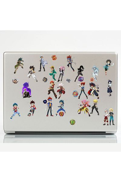 Ororabutik 56 Pieces Beyblade Metal Sticker Set - Sticker Set Sketchbook