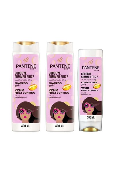 Pantene Goodbye Summer Frizz Shampoo 2 x 400 ml + Conditioner 360 ml
