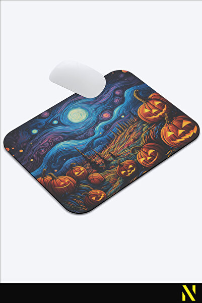 nilizma Ергономична подложка за мишка с мотив за Хелоуин и противоплъзгаща основа за дома и офиса