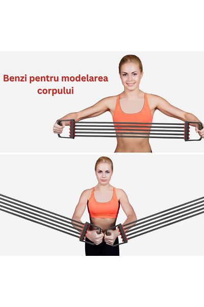 Velixo Expansor de fitness, cu 5 frânghii elastice și mânere, reglabil 8-40 kg, cauciuc, pentru antrenament acasă, sală de sport
