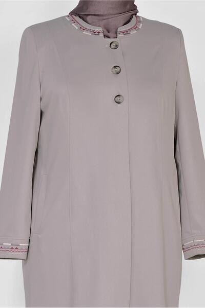 Alvina Embroidery Detailed Collar and Cuffed Shadow 1430