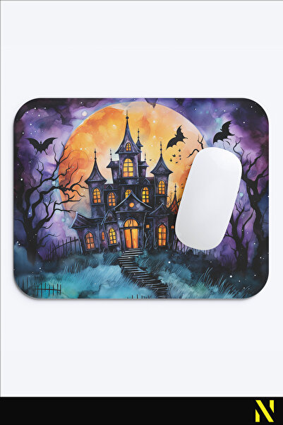 nilizma Ергономична подложка за мишка с мотив за Хелоуин и противоплъзгаща основа за дома и офиса