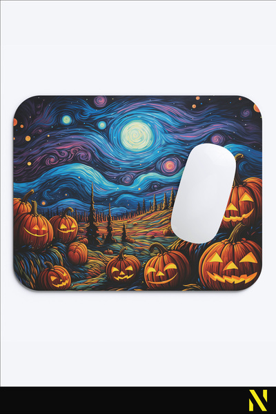 nilizma Ергономична подложка за мишка с мотив за Хелоуин и противоплъзгаща основа за дома и офиса