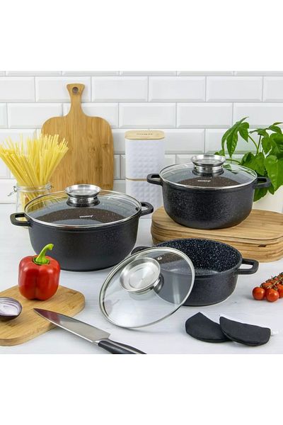 Klausberg Set Of Pots With Lids 16/16/20/24 Cm Kb7360
