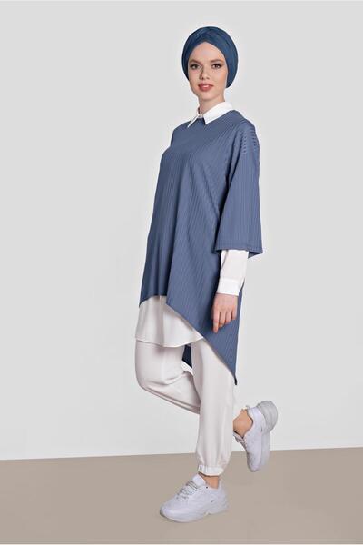 Alvina 4449 Model Double Tunic with Back Slit