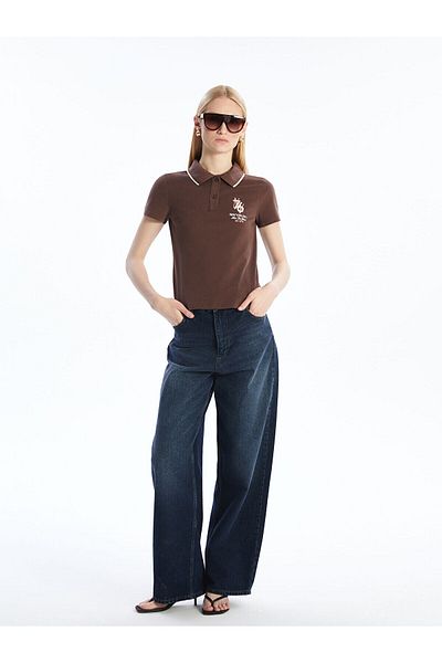 LC Waikiki Polo Neck Embroidered Women's T-Shirt