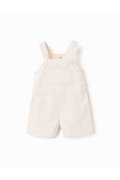 Ziddy Twill Dungarees for Girls, Beige