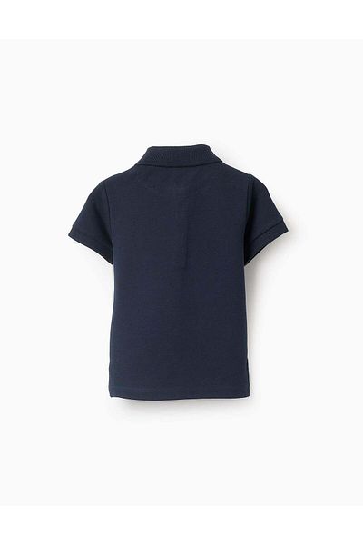 Ziddy Cotton Piqué Polo for Baby Boys, Dark Blue