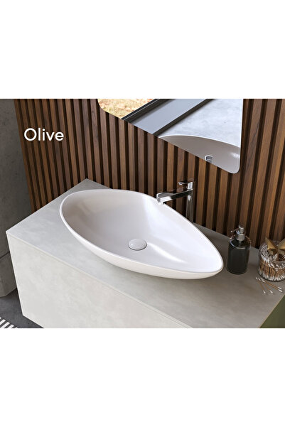 Turkuaz Cerastyle Olive Tezgah Üstü Çanak Lavabo 75*38 Cm