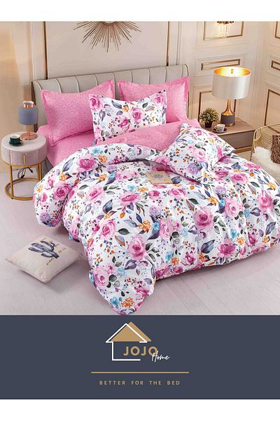 JOJO Elegant 6-Piece Bed Linen Set with Fine Cotton Elastic, Sheet 180x200cm