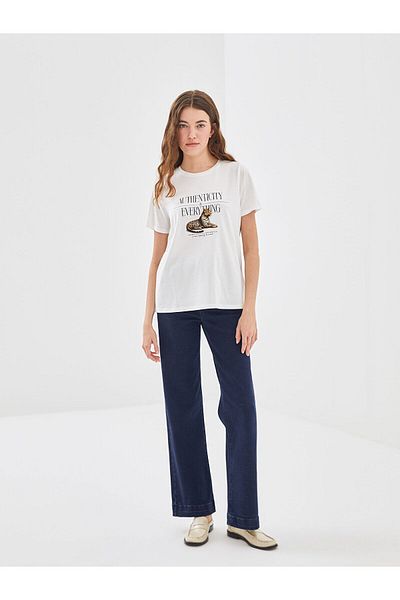LC Waikiki Crew Neck Leopard Printed Women's T-Shirt